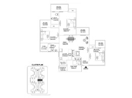2 BHK + Study Room + Drawing + Dining + Kitchen + 2 Toilets + Store + Balconies + Foyer