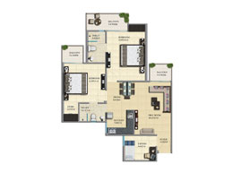 3 Bedrooms + Study Room + Drawing + Dining + Kitchen + 2 Toilets + Store + Powder Room + Balconies + Foyer 